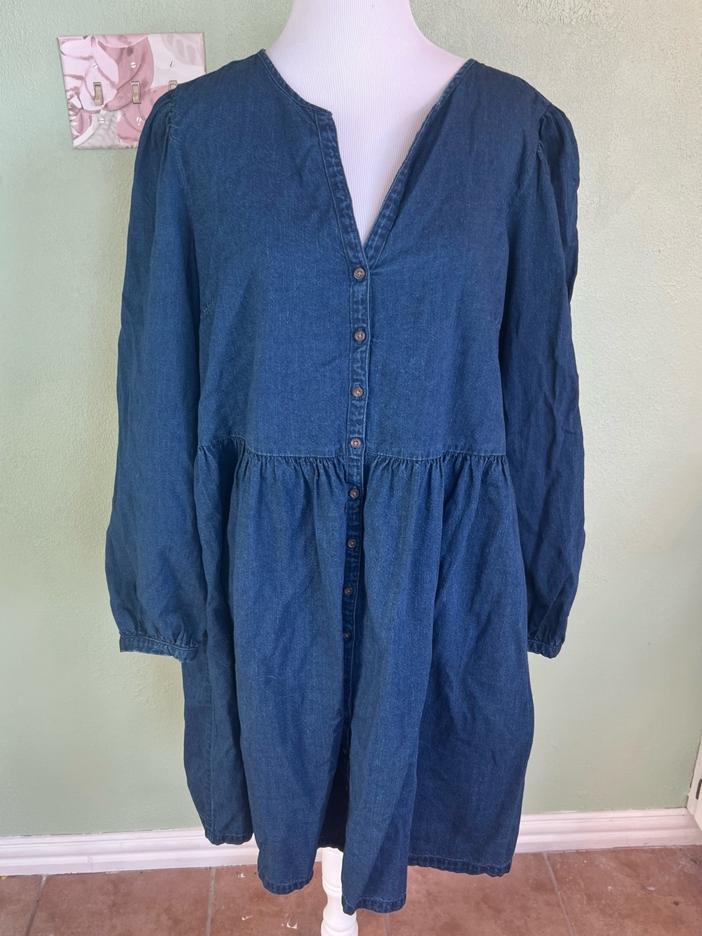 Old Navy- Denim Button-Front Women’s Dress - Indigo Blue